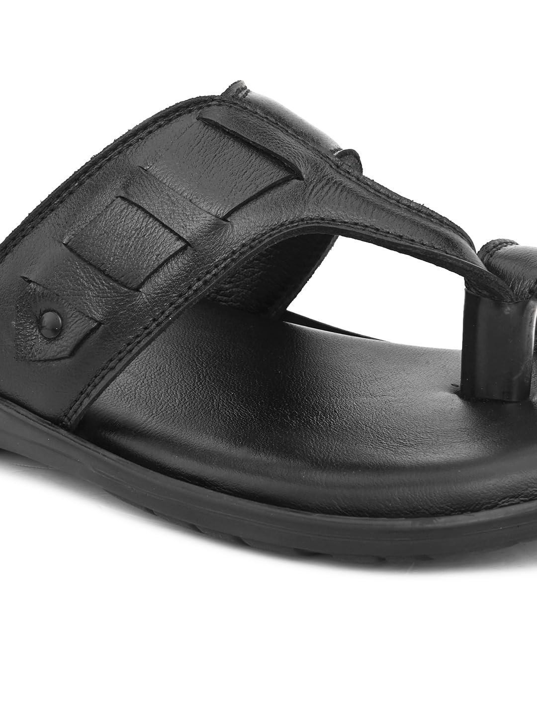 Cultural Craft Leather's Slipper | Trendy Men's slippers | Sandal | Durable | Ethnic | Causal Wear | Black