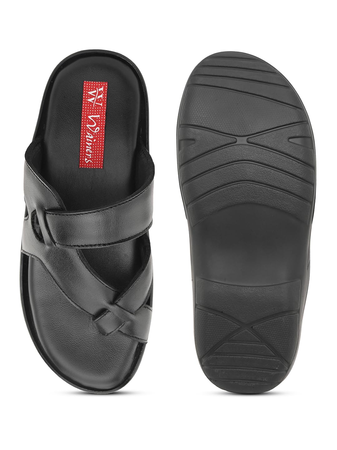 Heritage Chic Leather Slipper's | Daily Casual Slippers | Sandal | Formal | Causal | Black