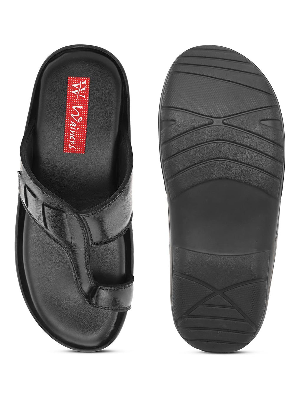 Cultural Craft Leather's Slipper | Trendy Men's slippers | Sandal | Durable | Ethnic | Causal Wear | Black