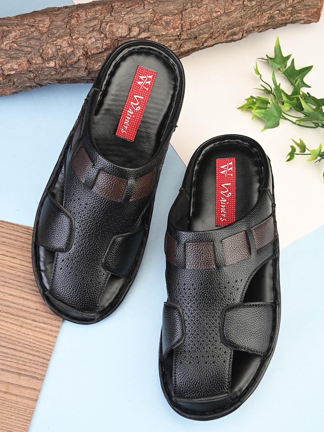 Versa Step Leather Casual Clog Slipper Sandals for Men's | Breathable Mesh Sandal with Soft Sole | Casual Look for Men's | 2 Color option
