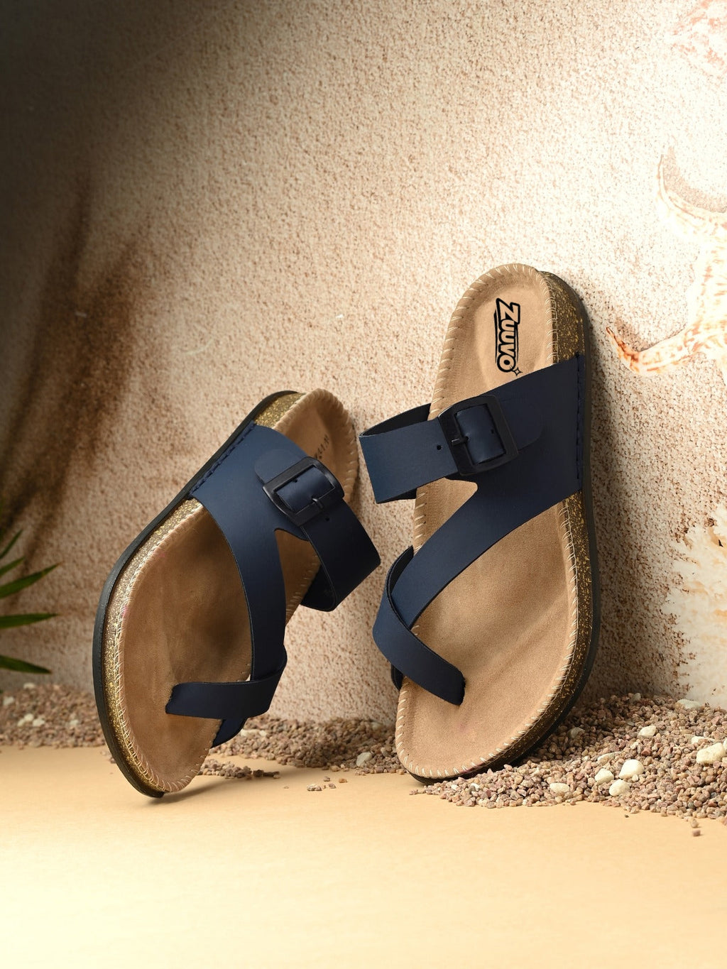 Men ComfiCork Stride Leather Slipper's | Daily Casual Wear | Cork Sandals Men Flats Sandal