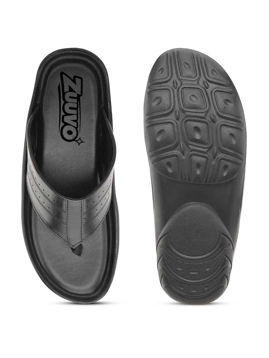 Zuuvo Men Flex Stride | Trendy Leather Slippers | Durable | Causal Wear | Sandal