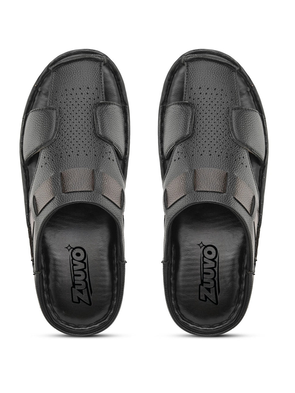 Zuuvo Step Leather Casual Clog Slipper Sandals for Men's | Breathable Mesh Sandal with Soft Sole | Casual Look for Men's | 2 Color option