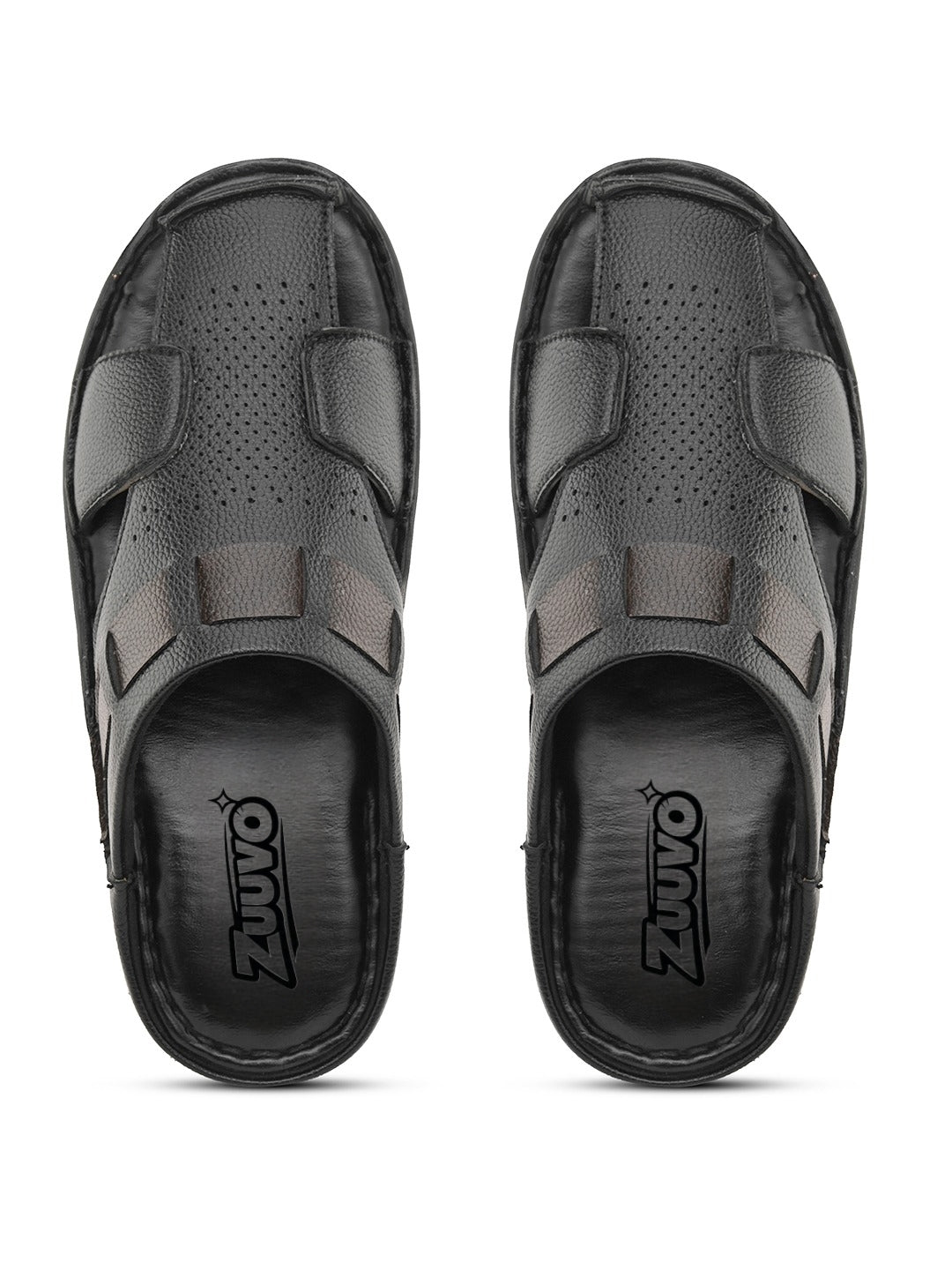 Zuuvo Step Leather Casual Clog Slipper Sandals for Men's | Breathable Mesh Sandal with Soft Sole | Casual Look for Men's | 2 Color option