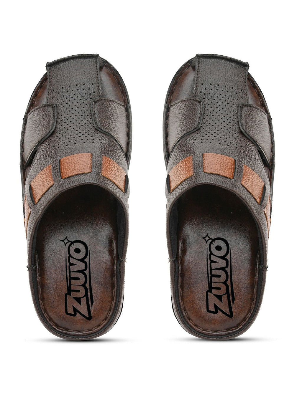 Zuuvo Step Leather Casual Clog Slipper Sandals for Men's | Breathable Mesh Sandal with Soft Sole | Casual Look for Men's | 2 Color option