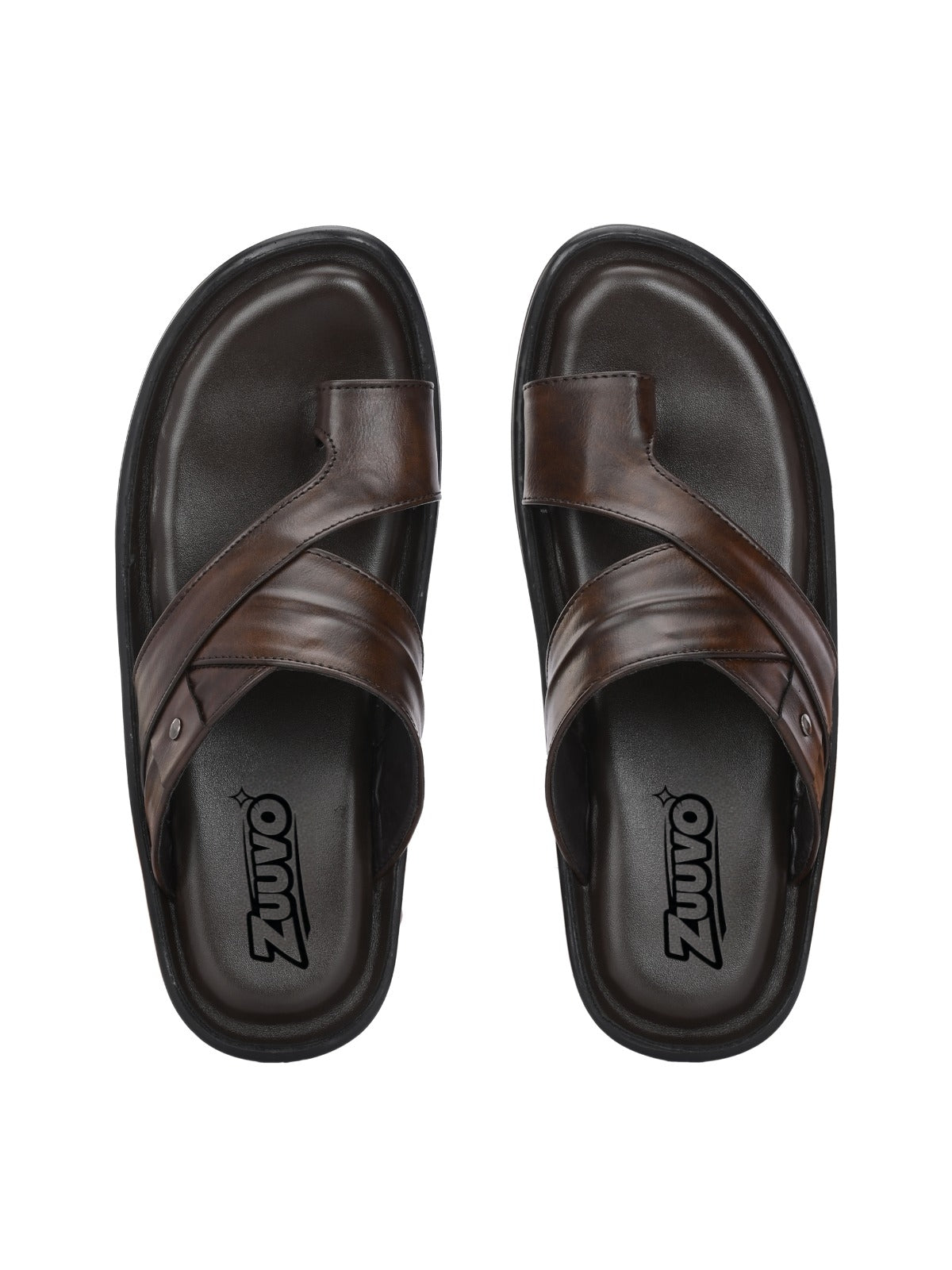 Zuuvo Men ComfortCrest Leather Slipper's | Daily Casual Wear | Airmix Sole Sandal