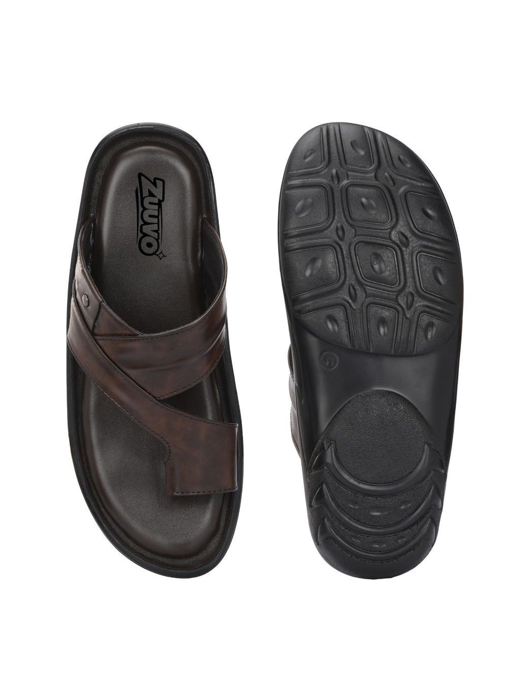 Zuuvo Men ComfortCrest Leather Slipper's | Daily Casual Wear | Airmix Sole Sandal