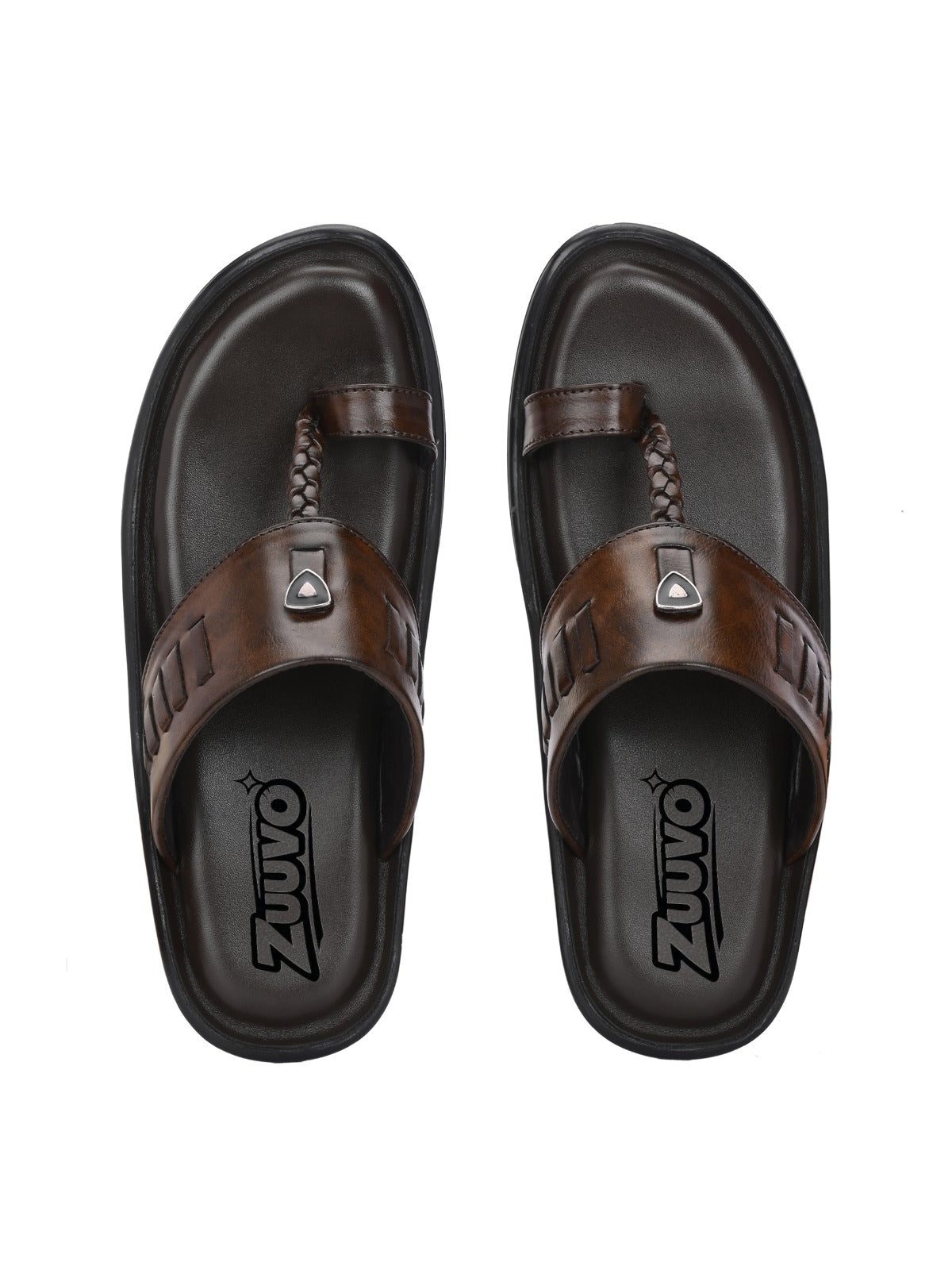 Zuuvo Men SoftStride Kolhapuri Leather Slipper's | Daily Casual wear | Airmix Sole Sandals Sandal