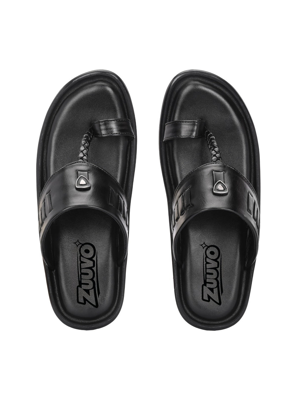 Zuuvo Men SoftStride Kolhapuri Leather Slipper's | Daily Casual wear | Airmix Sole Sandals Sandal