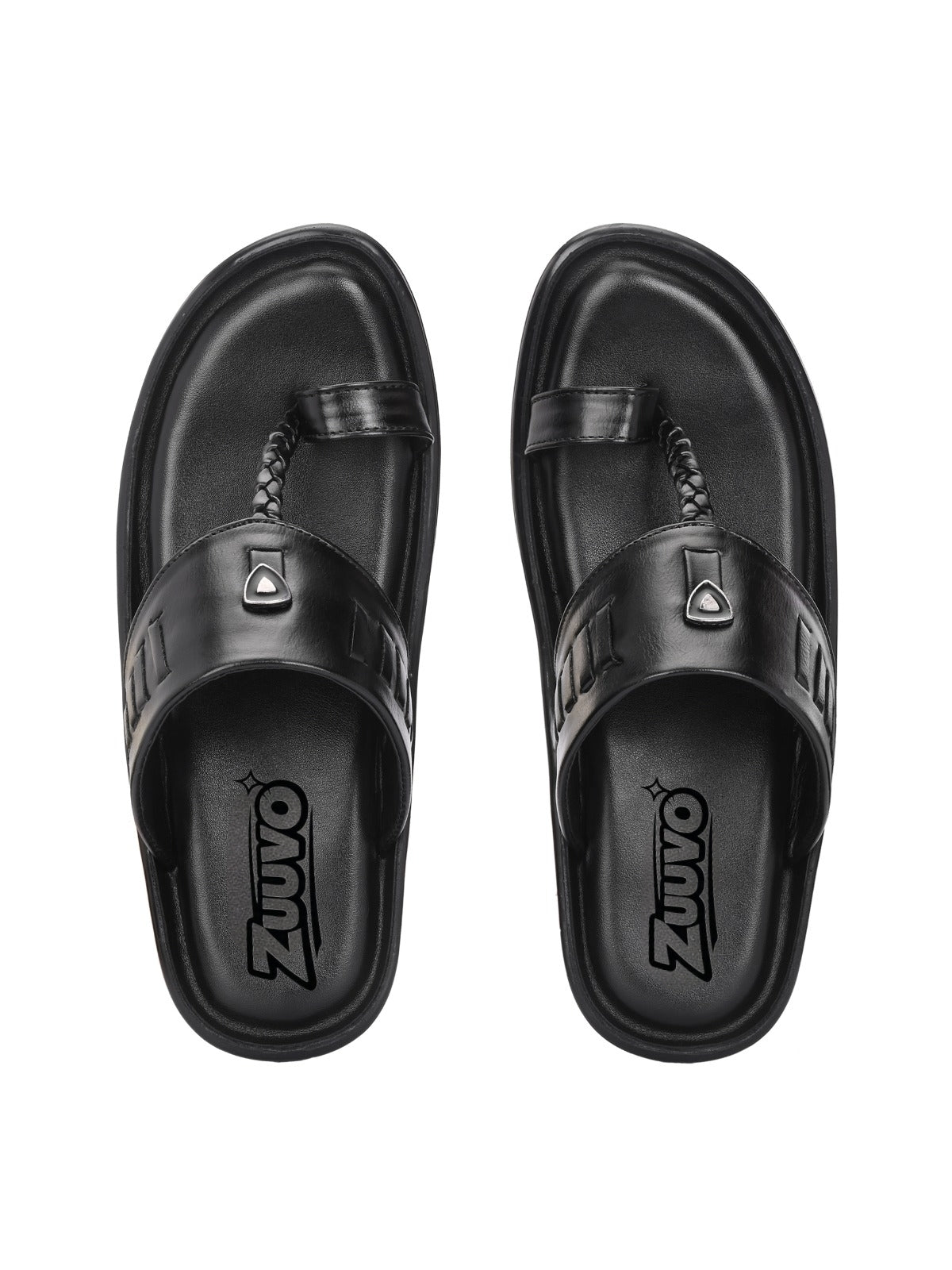 Zuuvo Men SoftStride Kolhapuri Leather Slipper's | Daily Casual wear | Airmix Sole Sandals Sandal